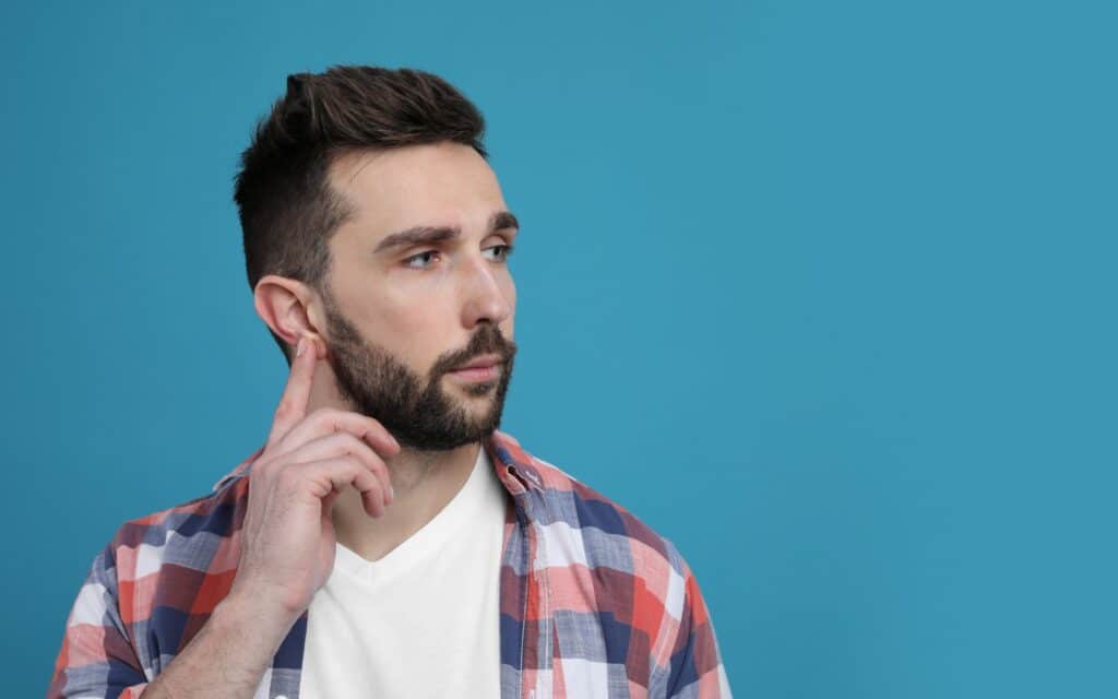 Man Doing Vagus Nerve Stimulation